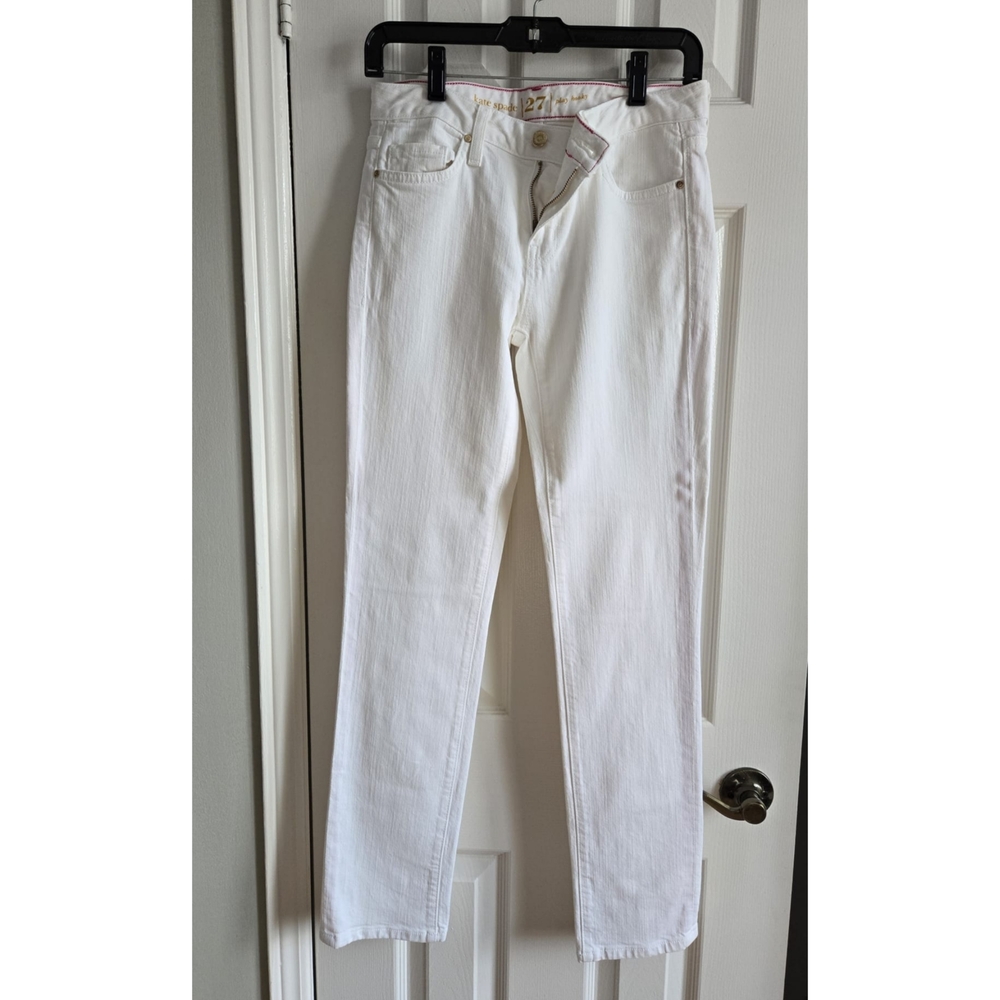 Kate Spade Broome Street White Cotton Blend Denim Skinny Jeans Women's Size 27